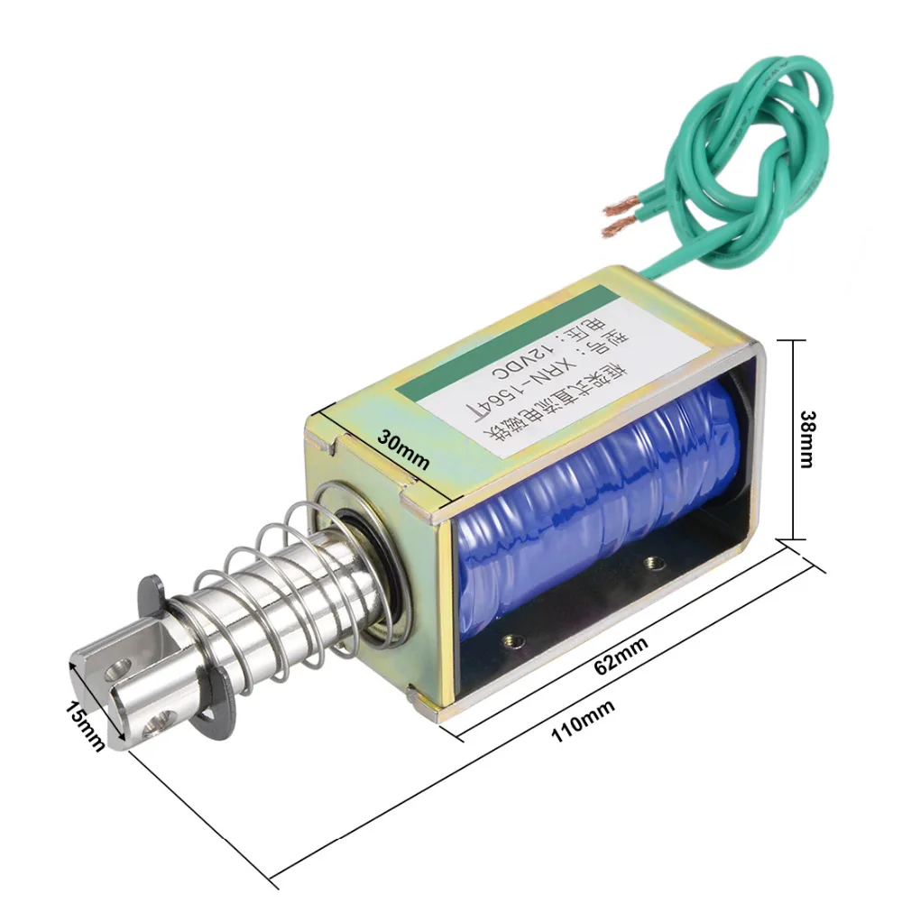 Uxcell 15N 55N 60N Mini Electromagnet Solenoid 12V 24V Magnetic Solenoid 10mm Travel Push Pull Type Open Frame Electric Magnet