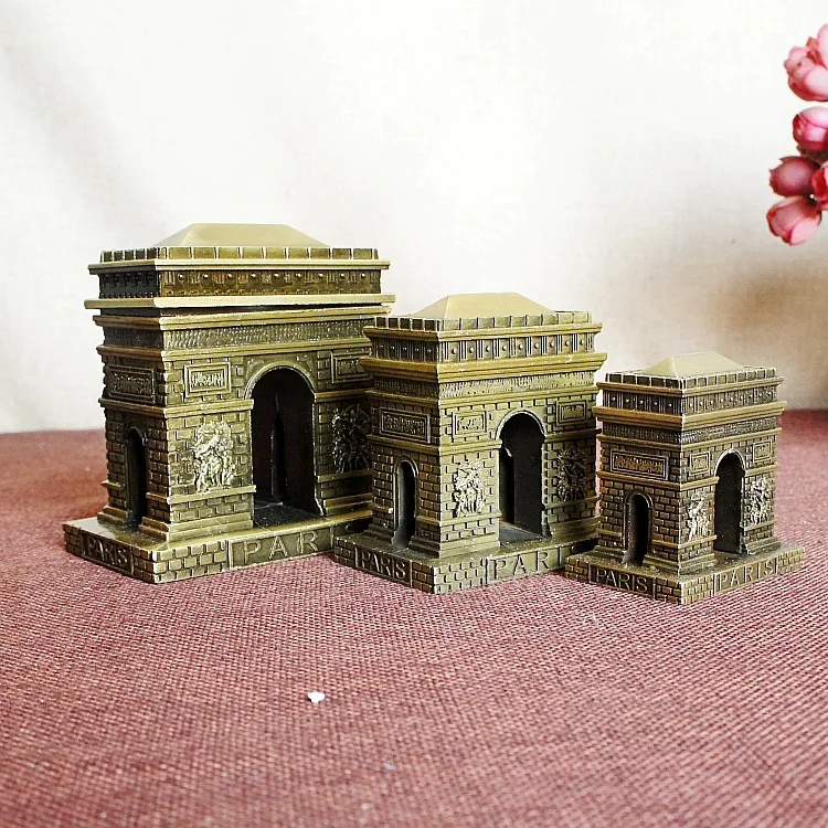 BOLAFYNIA Alloy Crafts Paris Arc de Triomphe model toy children toy for Christmas birthday gift crafts