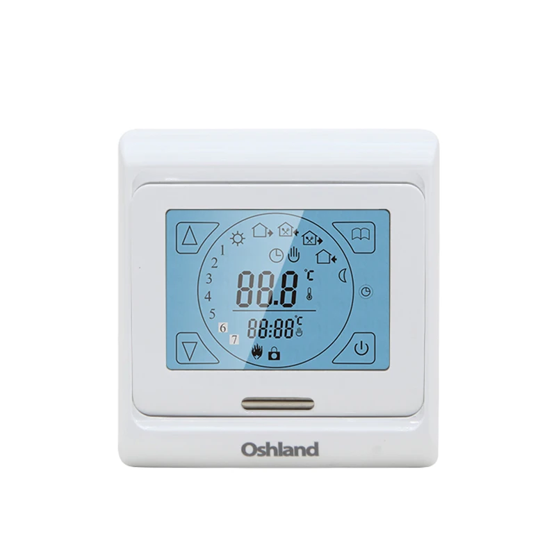 Free Shipping White Color Digital Underfloor Heating Thermostat 16A Weekly Programmable Touch Screen Temperature Controller