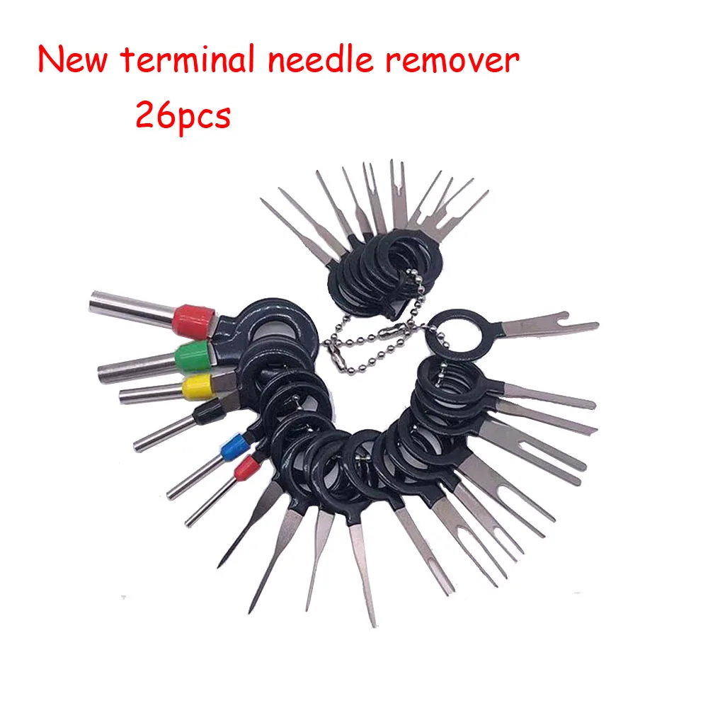 11/14/18/21/26pcs Car Remove Tool Kit Plug Circuit Board Wire Harness Terminal Extraction Pick Connector Crimp Pin Back Needle