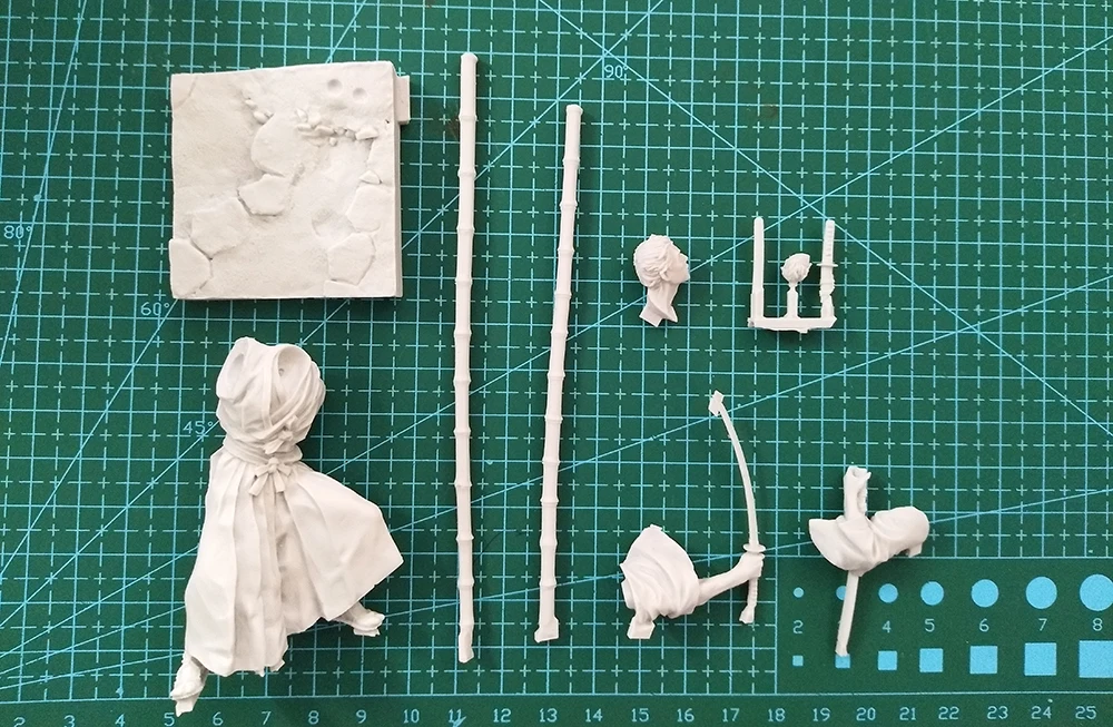 Unpainted Kit 1/24 75mm Sword of the Wind ancient 75mm Resin Figure miniature garage kit