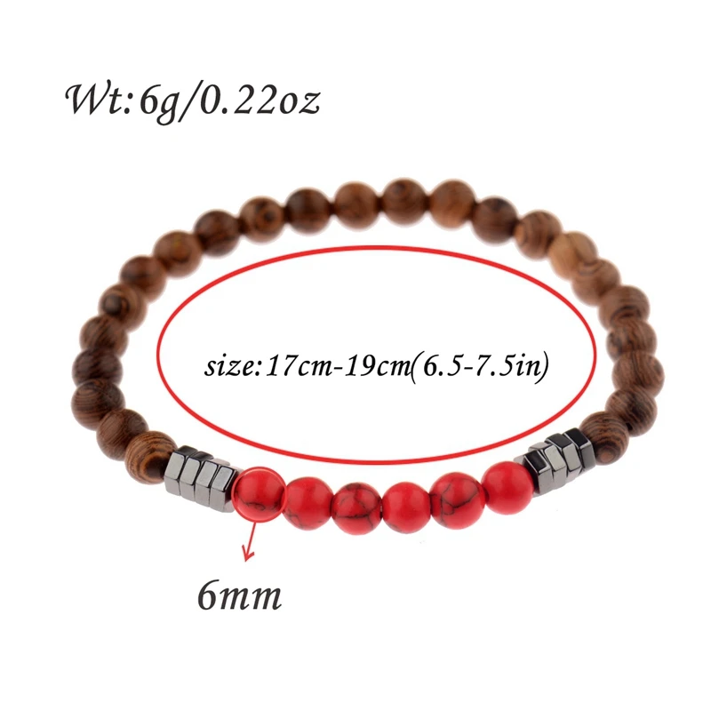 2020 Classic Women 6MM Natural Wood Beads Bracelet Men Ethnic Hematite Lava Stone Bracelet Homme Prayer Jewelry Yoga Bracelet