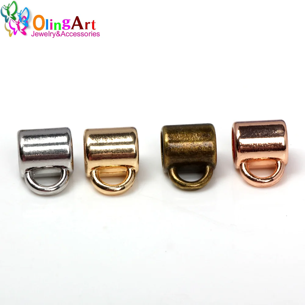 OlingArt hole 5MM 8pcs/lot Gold / rose gold / bronze/Rhodium/Pendant Clip Clasp Bail Beads DIY Necklace Bracelet Jewelry Making