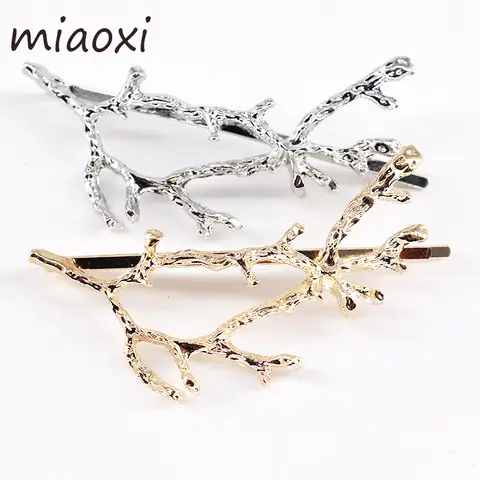 Vintage Gold Silver Hair Clips Girls Alloy Branch Hairpins Fashion Hairgrips Lady Elegance Metal Hair Accessories For Women