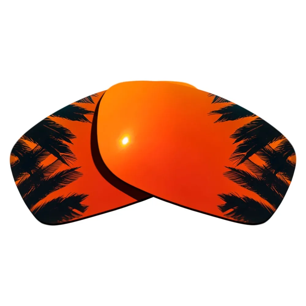 (Ice Blue Mirrored+Orange Red Mirrored Coating) 2-Pairs Polarized Replacement Lenses for Fives Squared 100% UVA & UVB Protection