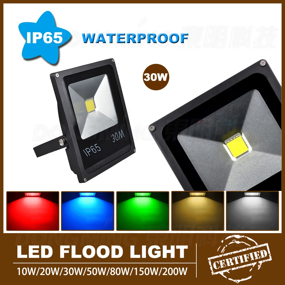 HOT 35pcs/lot Waterproof IP65 outdoor led spotlight RGB bulbs AC85-265V 2500LM high lumen LED Flood Light 30W White