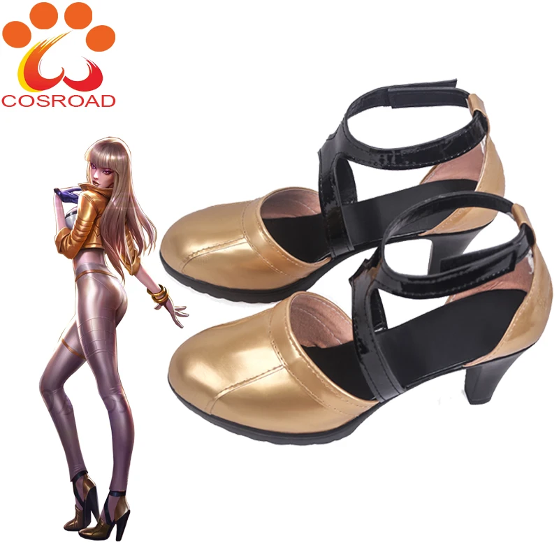 Cosroad LOL Prestige Edition KDA Kaisa Cosplay Costume Shoes Daughter of the Void Shoes Women High Heels Halloween Boots