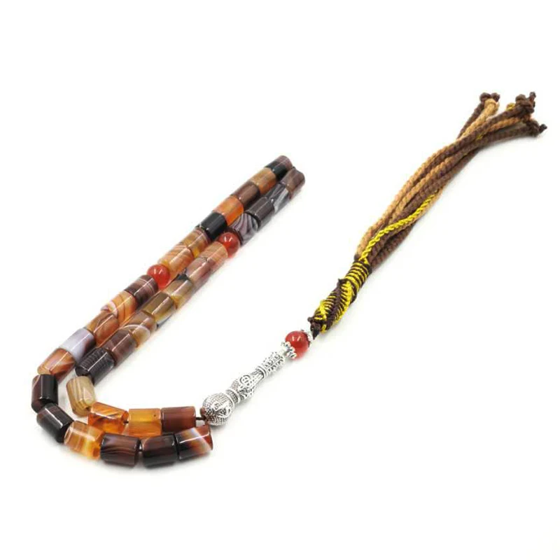 Natural Brazilian agates tasbih 33 Luxury Rosary Muslim Eid Ramadan gift Men\'s high quality jewelry bracelet Misbaha