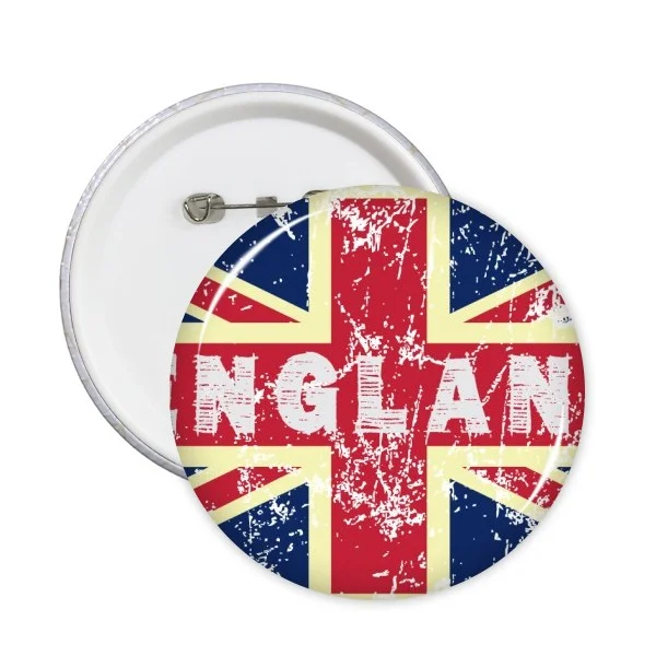 

5pcs UK England Landmark Flag Mark Illustration Pattern Round Pin Badge Button