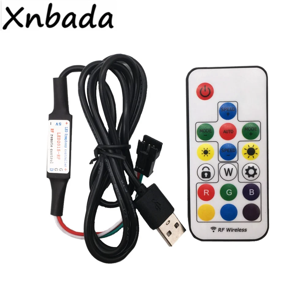 17Keys RGB Led Remote Controller With USB Led Wireless RF Led Controller For WS2811 WS2812B RGB Magic Color Led Strip DC5-24V