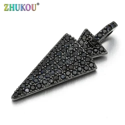 11x30mm Brass Micro Pave Cubic Zirconia Pendant Charms for Diy Jewelry Findings, Hole:3mm, Model: VD278