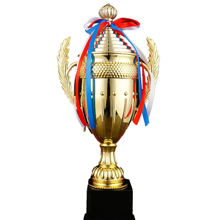 JZ001 big size Golden plated Cup Trophy  school  competition winner  cup trophy award  - 38cm Tall