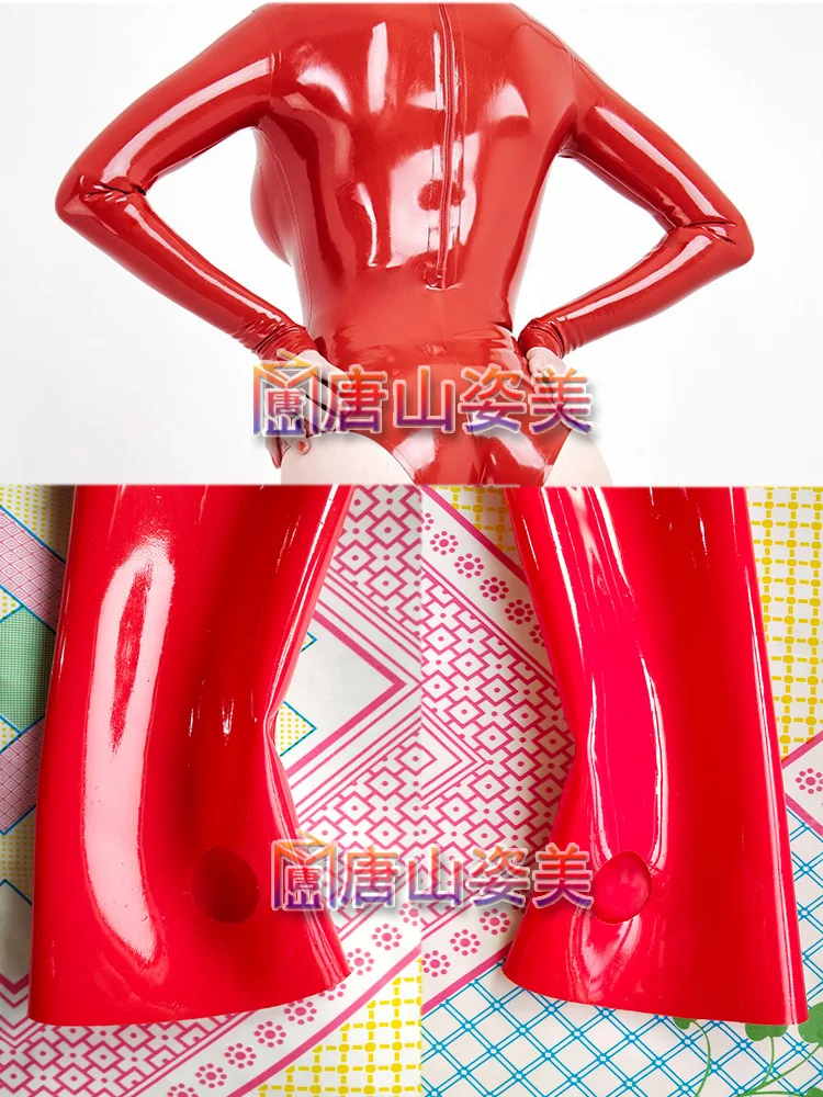 LATEX CATSUIT WOMEN 3d Breast Cup Sexy Latex Swimsuit Back ZIP Customized