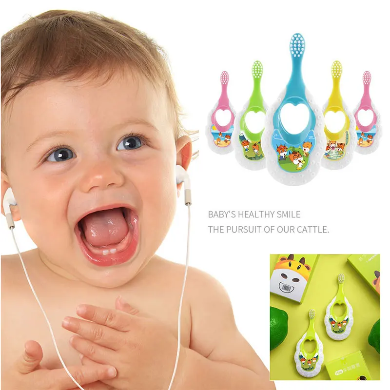 Baby Toothbrush Soft Anti Slip Handle Cartoon For Toddler Kids Newborn Oral Care