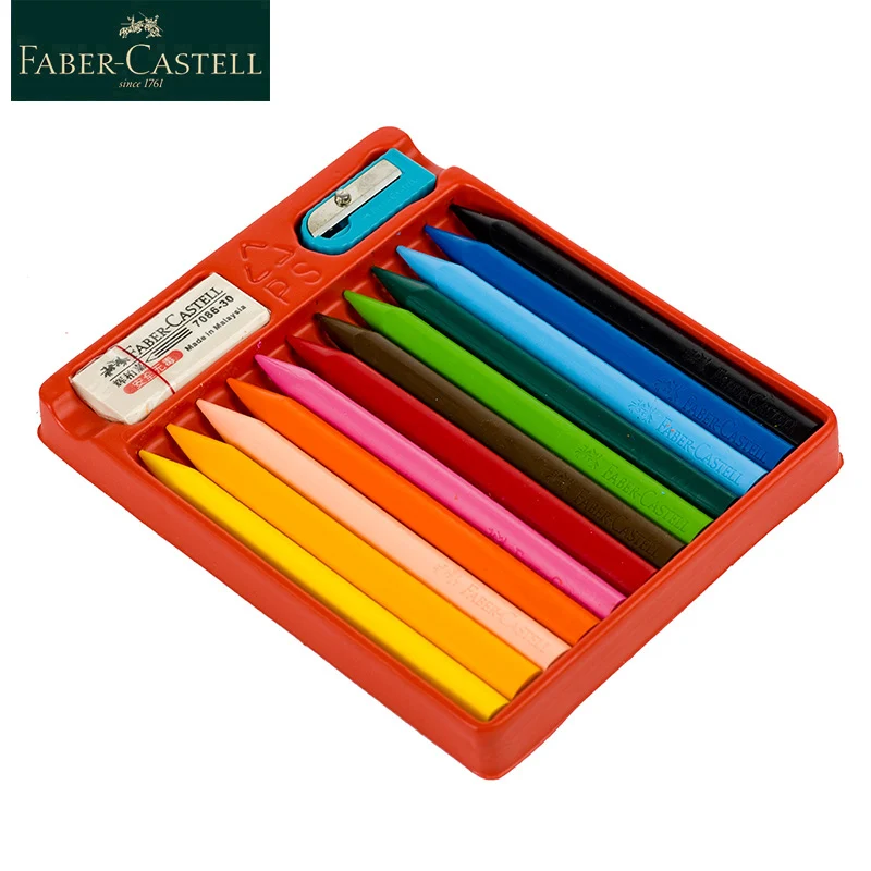 Faber-Castell Traingle Erasable Crayons 12/24 Colors Art Set Erasable Oil Pastels Triangle Wax Crayons For Kids With 24Colours