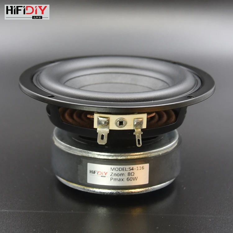 HI-FI DIY S4-116 4.5 inch 60W AUDIO Round Woofer Speaker High power BASS Home Theater 2.1 Subwoofer Unit 2 Crossover Louspeakers