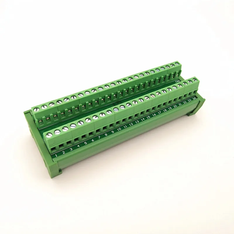 DIN Rail Mount 24A/400V 24 Position Screw Terminal Block Distribution Module.