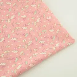 1 Pezzo Patchwork Tecido Light Pink Plaid Tessuto di Cotone Fat Quarter Tessuto Cucito Artigianato Tessile Bella Ombrello Disegno Opera D'arte