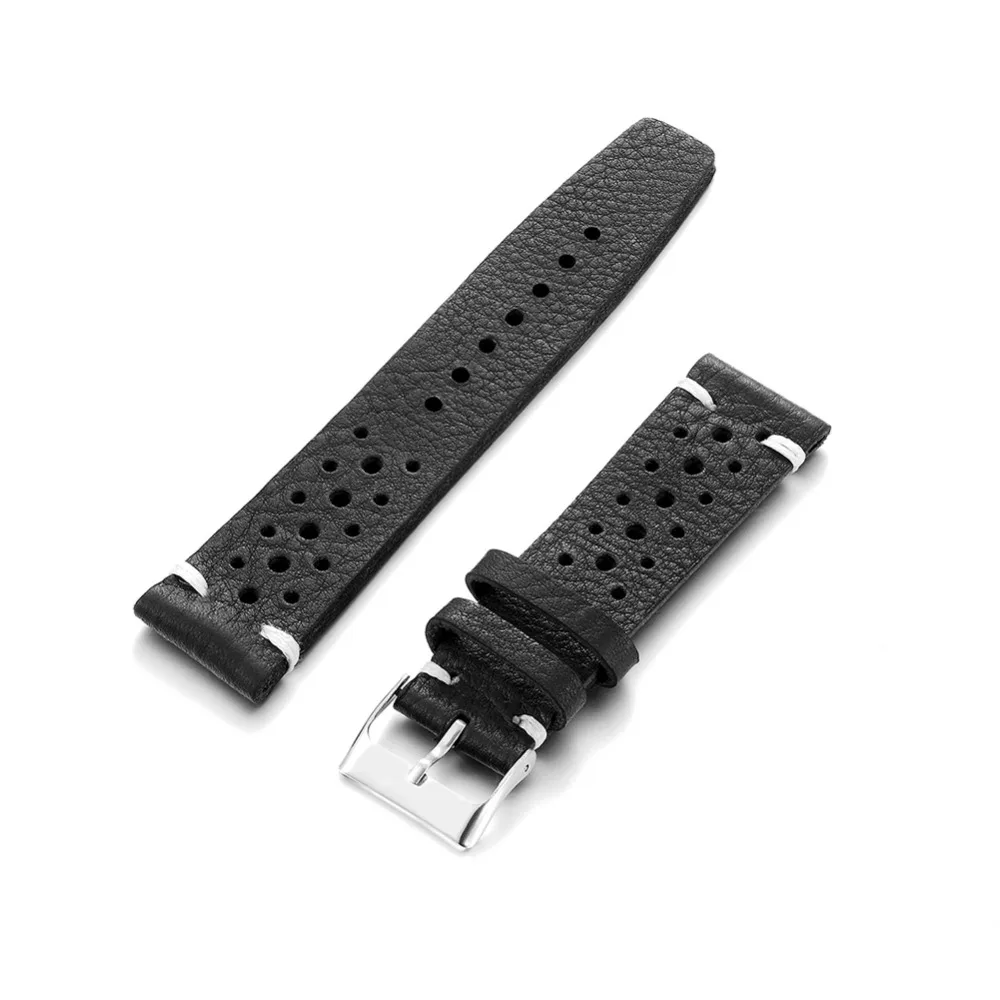 Onthelelvel Genuine High Cortical Porous Retro Strap 18mm/20mm/22mm Black Brown Red Optional Hot New Genuine Leather