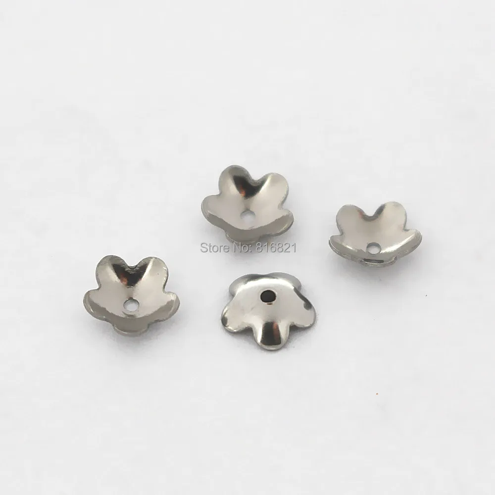

200pcs 6mm Stainless Steel Flower Bead Caps Connectors Silver tone 5 Petals Spacer Beads DIY Finding Stuff Wholesale