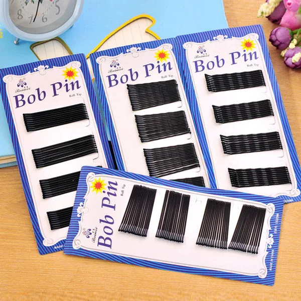 36/60pcs Bob Pins Wave Straight Simple Hairpins Black Alloy Hair Clip Bobby Pin Hair Accessories Headwear Ball Tip