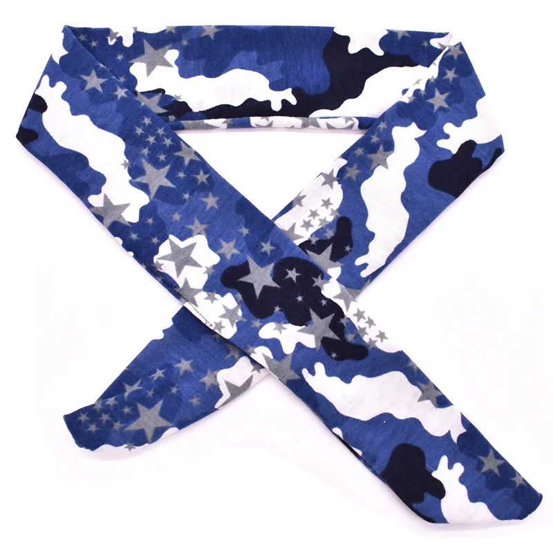 10pcs Tie Back camouflage Headbands Stretch Sports Sweatbands Yoga Hair Band Moisture Wicking Workout Bandanas Running Bands