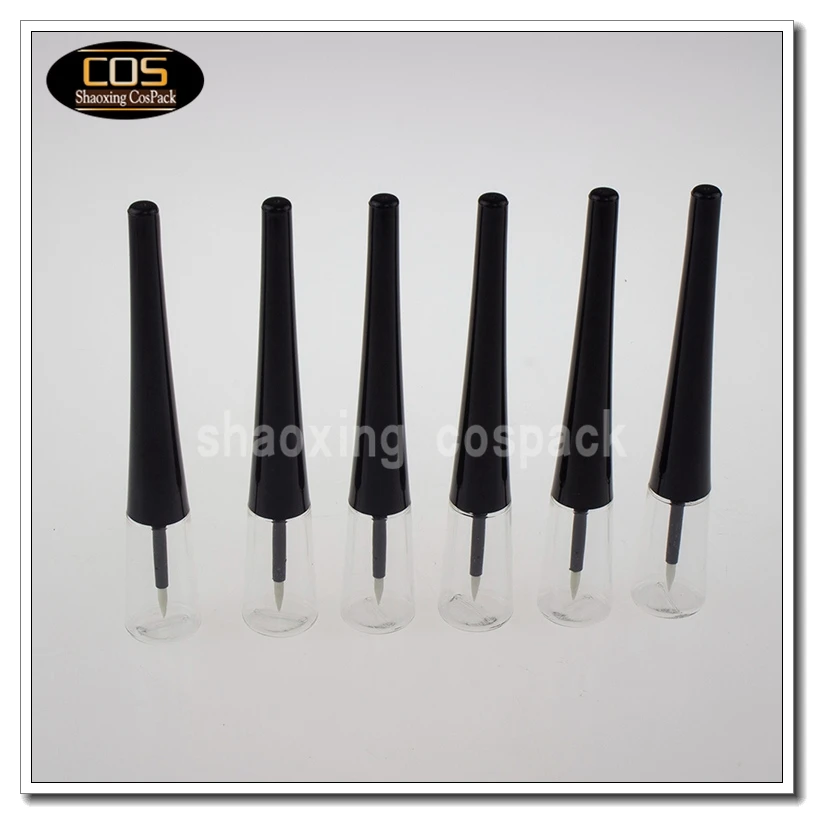 ET002-3.5ml empty liquid eyeliner tube with brush, 3.5ml clear eyeliner tube with black lid, 3.5ml empty eyeliner packaging