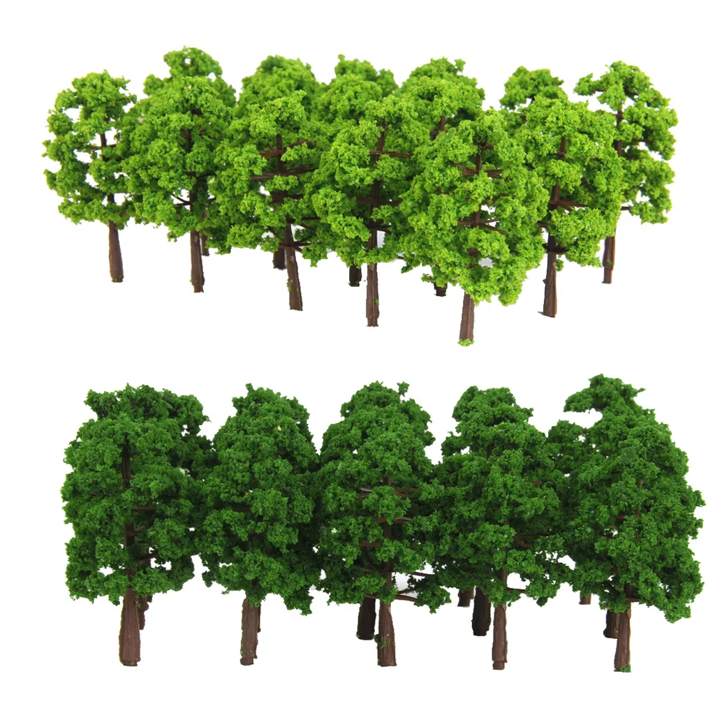 40 Pieces 8cm 1:150 N Scale Plastic Model Trees Railroad Landscape Scenery  model trees to decorate building model, roadway,