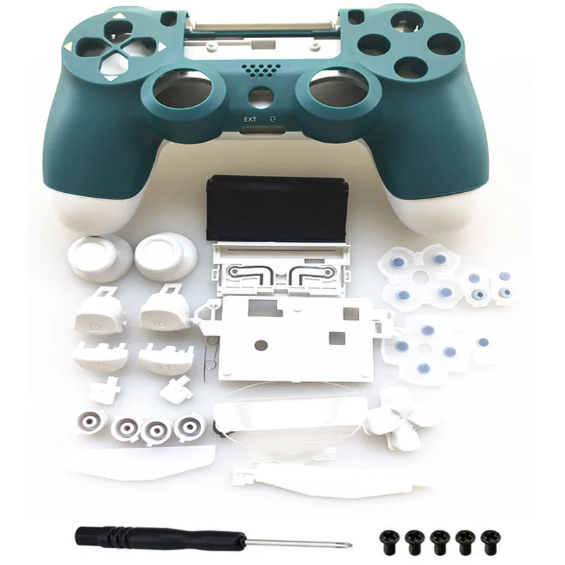 

Alpine Green Front Back White Case Housing Shell For Playstation 4 PS4 pro 4.0 Gen 2th Version 2 JDM- 040 JDS 040 Controller