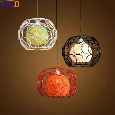 

Современная светодиодная подвесная лампа IWHD с железными шариками, модный потолочный светильник для столовой, кухни, домашнее освещение, подвесной светильник
