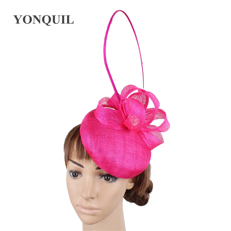 

High Quality Sinamay Chapeau Cap Ladies Wedding Hats Fascinators Hair Clip Women's Elegant Party Pillbox Cap Race Event Hat