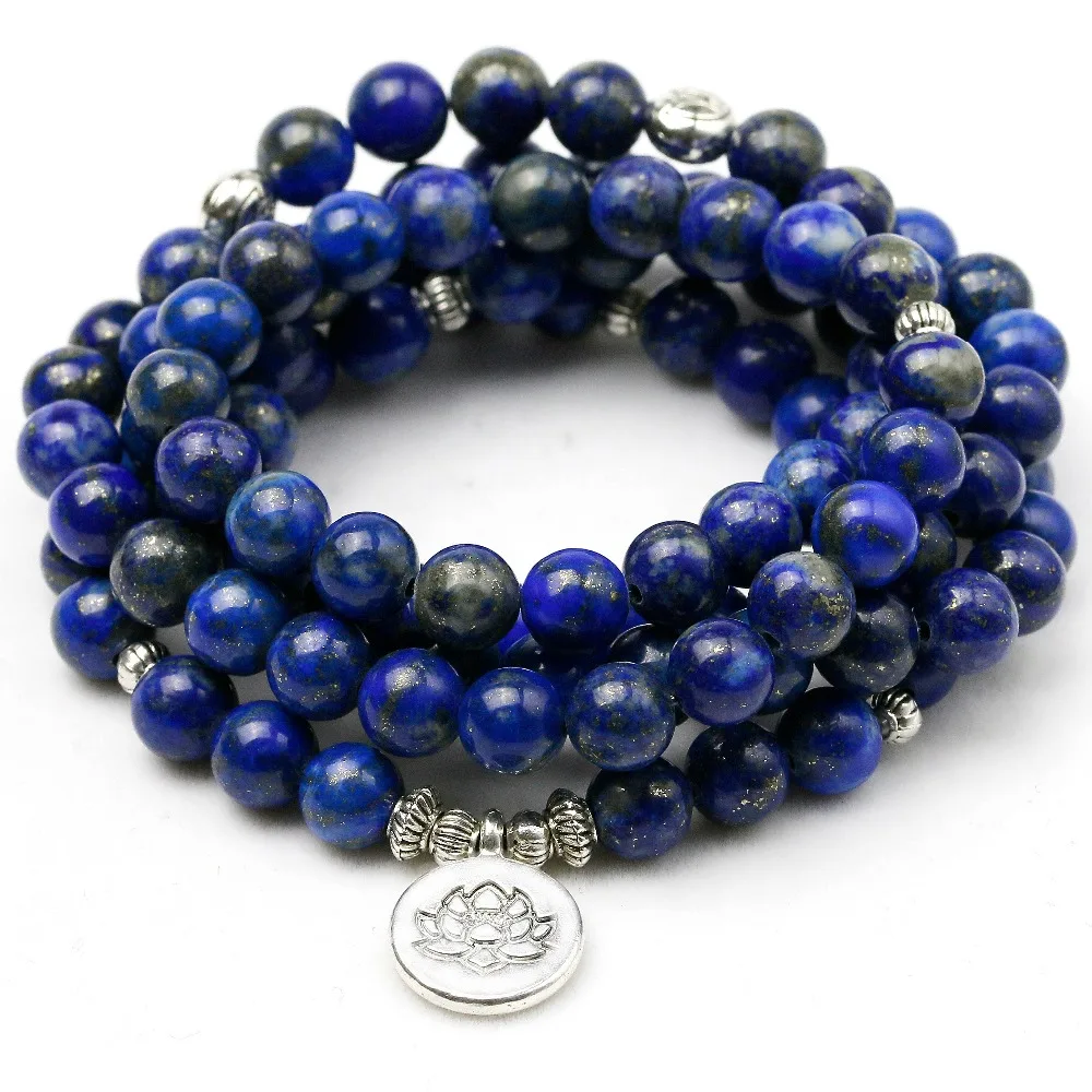 High Quality Lapis Lazuli Bracelet Natural Stone Beads Men Women Bangles Handmade Yoga Energy Jewelry(Do not fade) Father\'s Gift