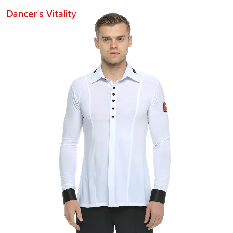 

Long Sleeves Ballroom Dance Shirt Adult Man Waltz Ballroom Latin Dance Costume For Man's Dancing Practice/Performance Wear