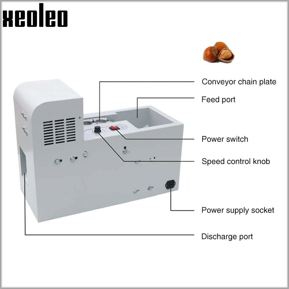 Xeoleo Electric Chestnut Cutter  Hazelnut slitting machine Commercial  Single chain Chestnut incision machine 390W 60kg/h