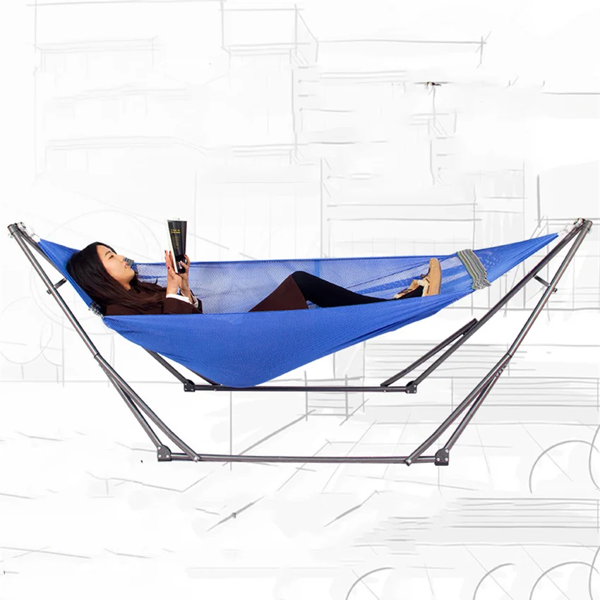 DF-Z04 With Bracket Home Hammock Indoor Outdoor Hammock Rocking Chair Office Lunch Break Folding Chair Swing