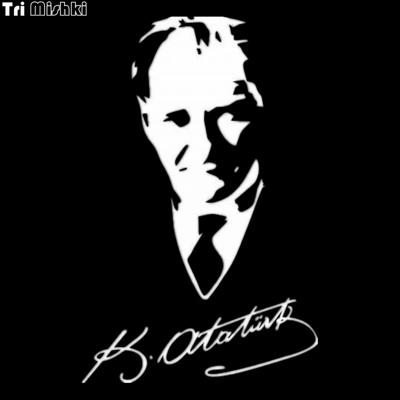 Tri Mishki HZX061 20*12.9cm car sticker auto mustafa kemal ataturk signature turkey car stickers araba aksesuar