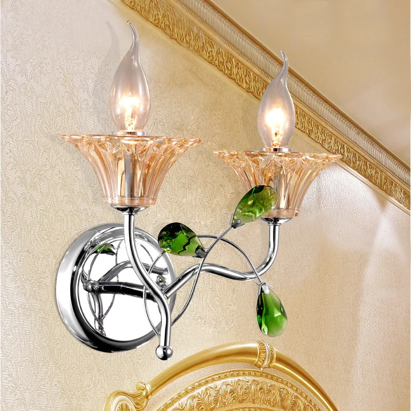 European-style wall lamp crystal wall lamp bedroom bedside hotel creative crystal lamps aisle lights staircase wall decoration