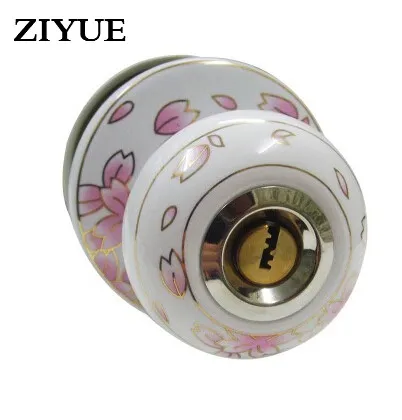 

Free Shipping Romantic Cherry Door Lock European Garden All Ceramic Ball