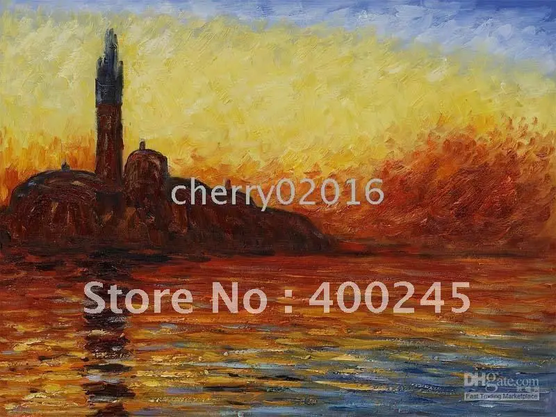 

High quality Landscape oil painting modern art San Giorgio Maggiore by Twilight Claude Monet Reproduction