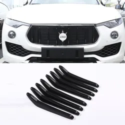 For Maserati Levante 2016 2017 2018 2019 2020 2021 ABS Gloss Black and Carbon fiber Front Griller Trim Car Styling Accessories