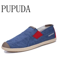 PUPUDA Canvas Shoes Summer Men Casual Shoes Breathable Espadrilles Men Loafers New Slip On Driving Shoes For Men Sneakers Male