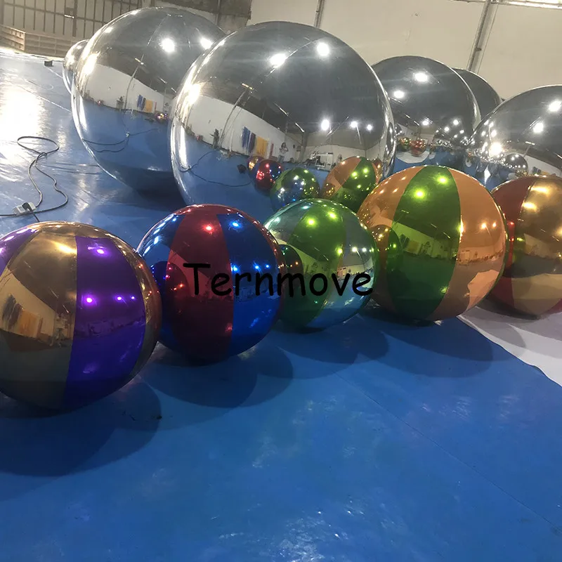 Bola de espejo inflable colorida para decoración del hogar y jardín, esfera de espejo para fiesta de Navidad, Año Nuevo