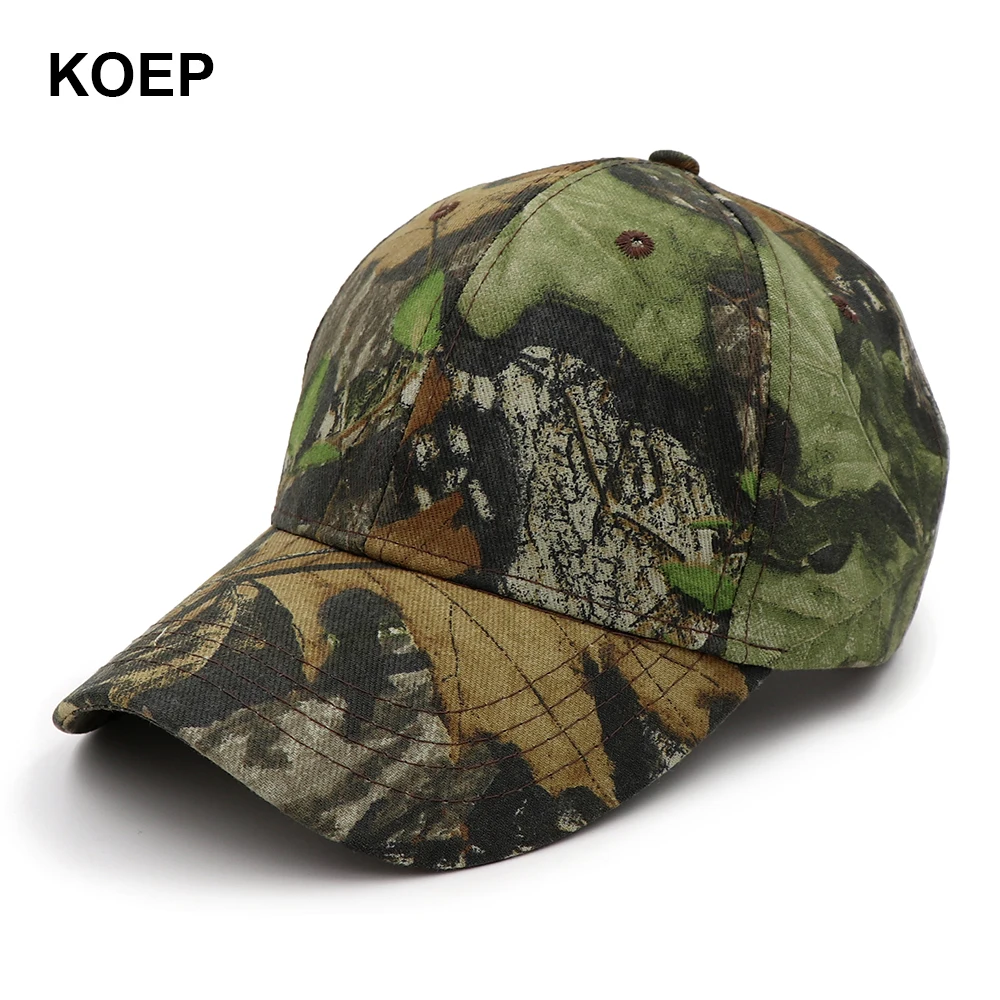 KOEP-gorras de béisbol de camuflaje para hombre, sombrero de pesca al aire libre, gorra de papá de caza, 2021