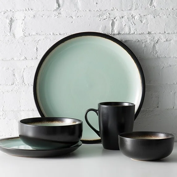 Nordic 4 people eat antique dinnerware sets personalized bowl dishes creative rice noodles bowls, pottery dishes
