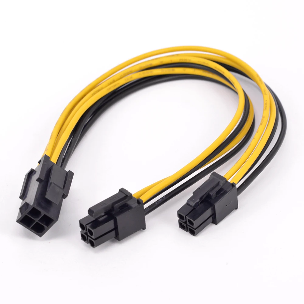 Cable de extensión de fuente de alimentación de CPU de 4 pines 18 AWG Y Splitter ATX 12V P4 puerto de alimentación hembra 1 a 2 Cable conector