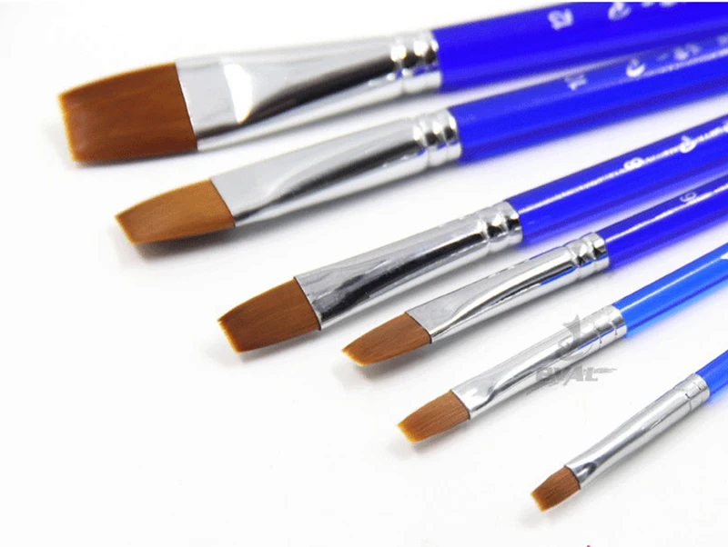 

6pcs/Set,High Quality nylon hair Blue High-grade organic acrylic rod Acrylic Oil Paint Brush For Drawing Painting Art Supplies