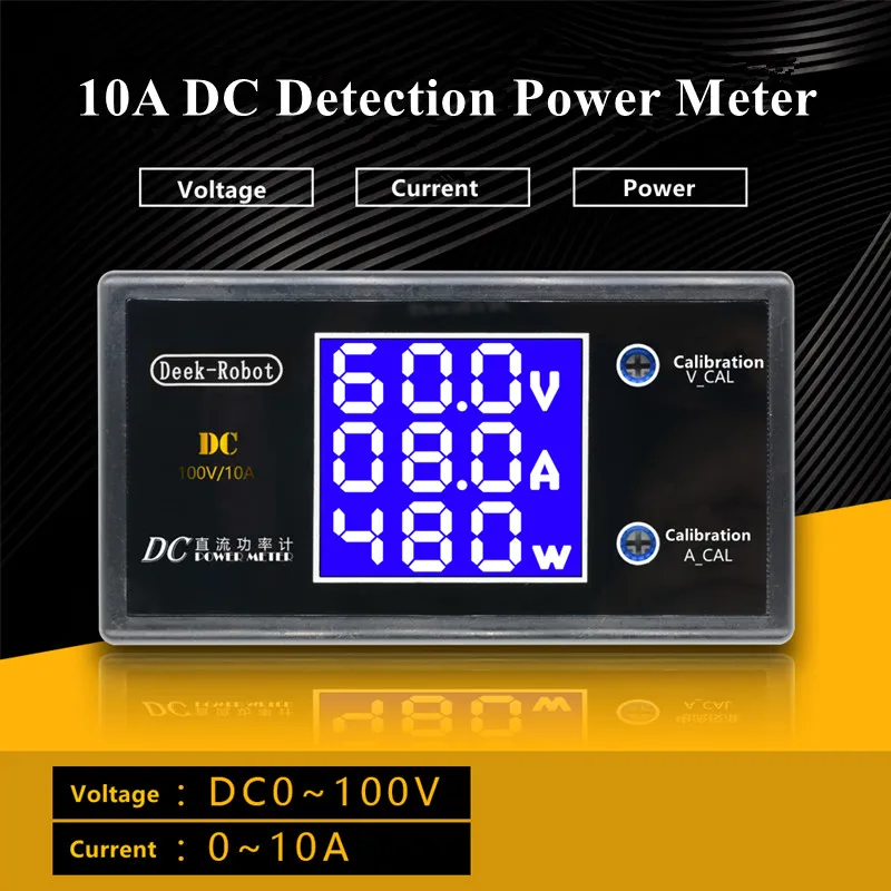 DC 0-100V 10A Digital Voltmeter Ammeter Wattmeter LCD Display Voltage Current Power Meter Volt Detector Regulator