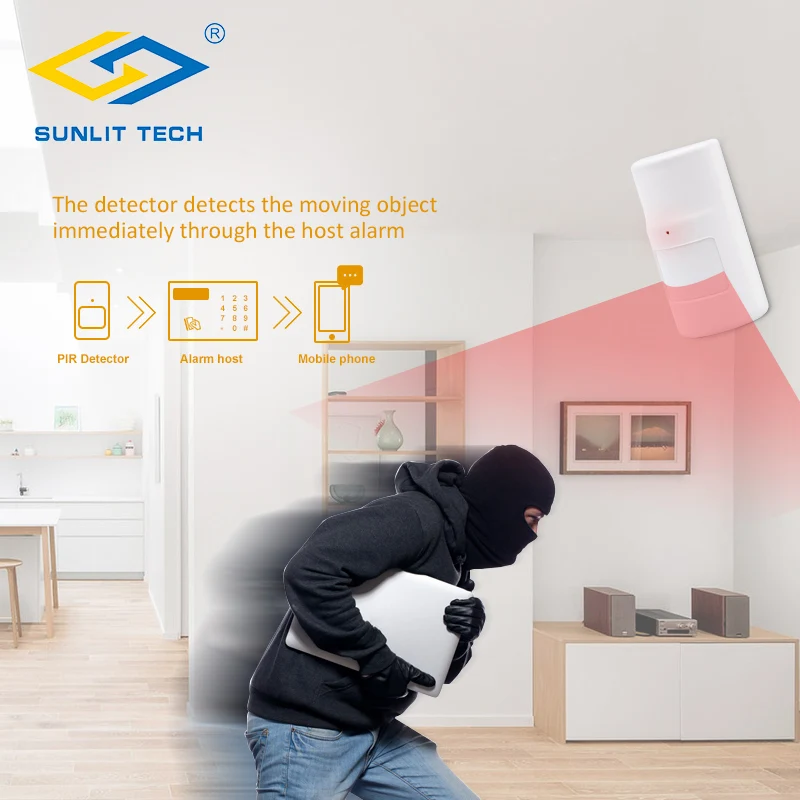 Indoor PIR Motion Sensor 433MHz Pet Immune Infrared Detector Battery Powered for Wireless Home Security Protection Alarm System