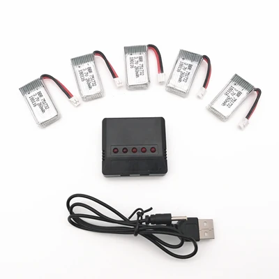 10 피스 3.7V 260mAh 30C 리포 배터리, Eachine E010 E011 E012 E013 Furibee F36 NH010 H36 미니 RC 쿼드콥터 드론 용, 5 피스