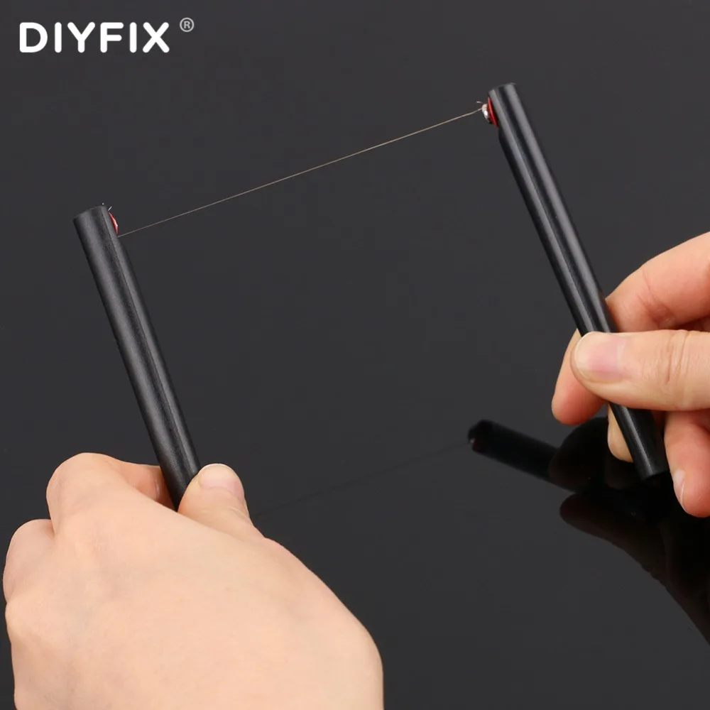 DIYFIX 0.06mm LCD Screen Separation Wire Cutting Line with Handle Mobile Phone Repair Tools for iPhone Samsung Smart Phone